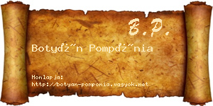 Botyán Pompónia névjegykártya